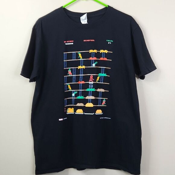 Gildan Other - Gildan Deadpool NES Burger Time Mashup Short Sleeve Frontside Graphic Tee M
